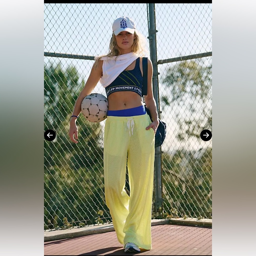 FP Movement Overtime Mesh Pants - Sour Citrus Retail $78 NWOT